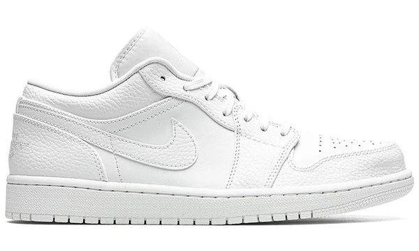 Nike Air Jordan 1 Low Triple White Leather Classic Low Top Sneakers