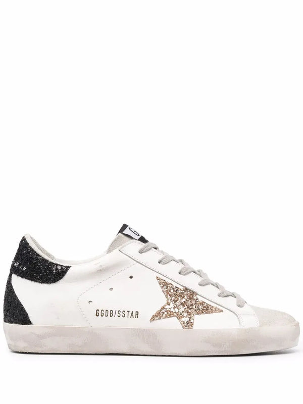 Golden Goose Star-Patch Lace-Up Leather Sneakers for Casual Style