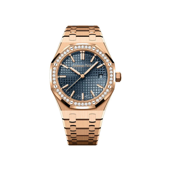 Audemars Piguet Royal Oak Rose Gold Watch with Diamond Bezel
