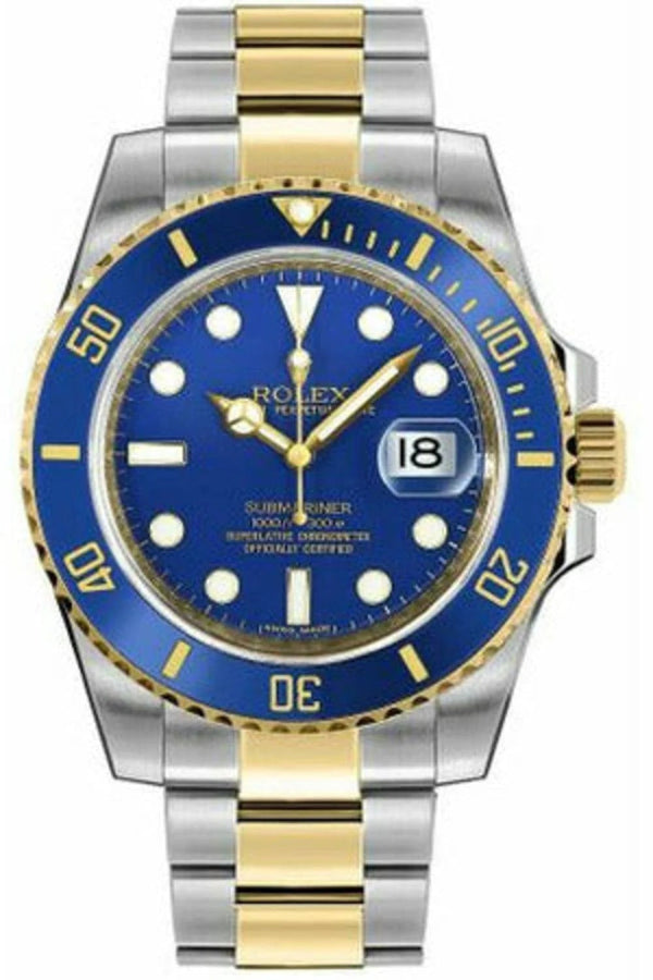 Rolex Submariner Date Two Tone Blue Dial Luxury Watch