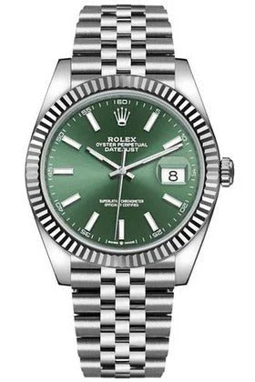 Rolex Datejust 41 Green Dial Watch with Jubilee Bracelet Steel