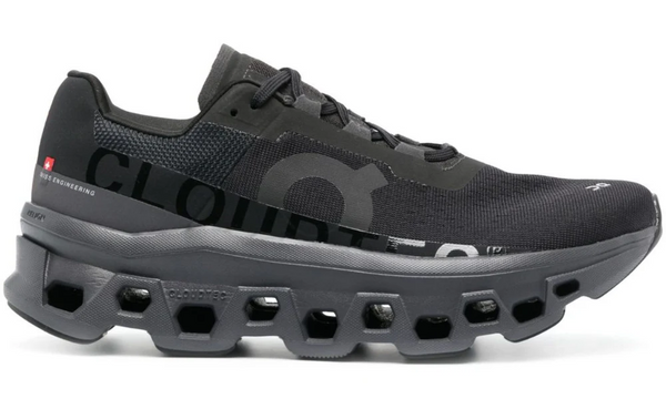 On Running Cloudmonster Black High Cushioning Performance Road Running Sneakers