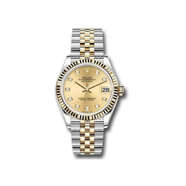 Rolex Datejust Champagne Diamond Dial Luxury Wristwatch for Women