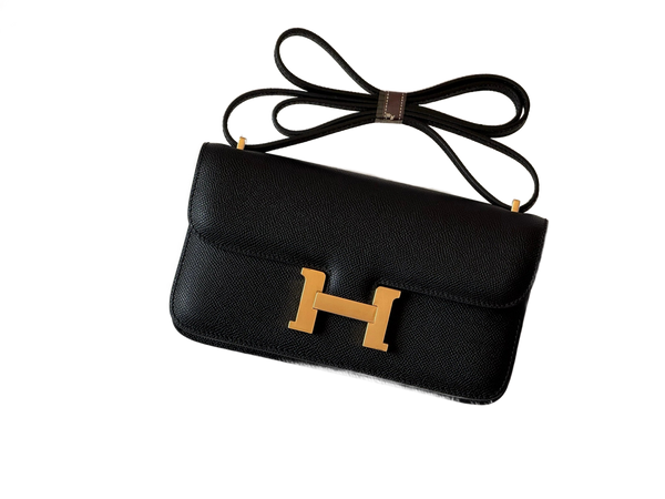 Hermes Inspired Constance Shoulder Bag with Gold Tone Hardware