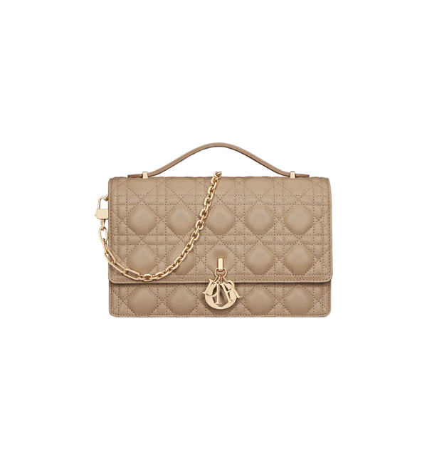Elegant Biscuit Cannage Lambskin Top Handle Designer Style Handbag
