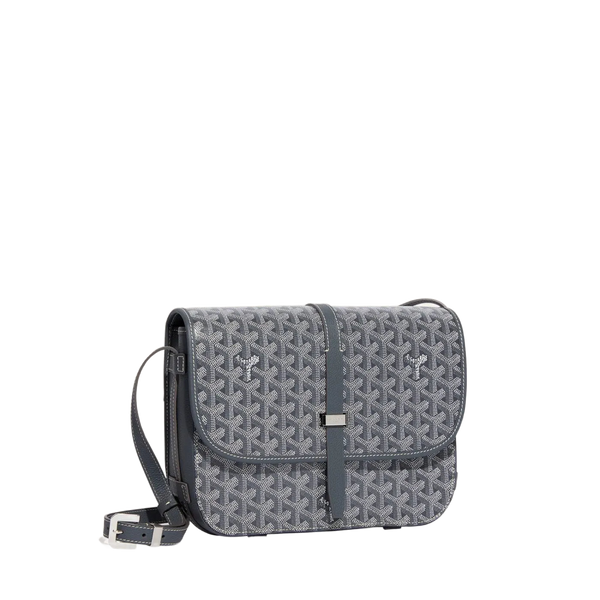 Goyard Belvedere MM Crossbody Messenger Bag in Grey Canvas
