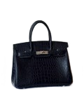 Elegant Crocodile Embossed Leather Handbag Designer Inspired Fashion Bag