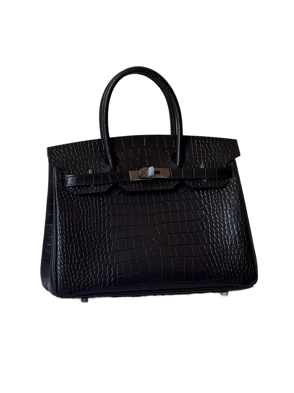 Luxurious Crocodile Textured Designer Style Handbag with Protective Case