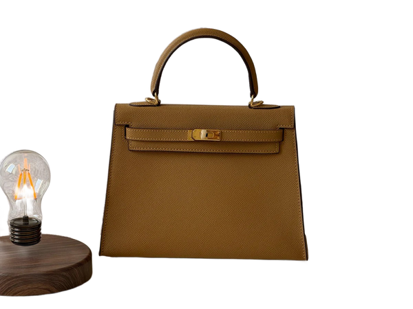 Elegant Hermes Kelly Inspired Designer Handbag With Dust Bag Box