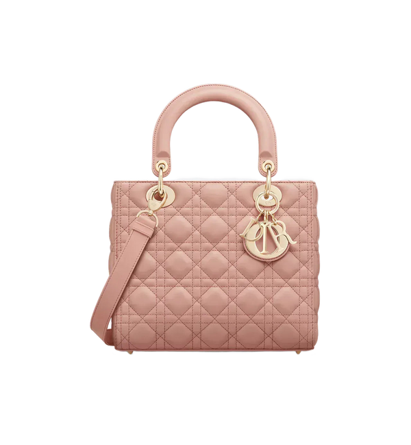 Medium Lady Dior Style Bag in Latte Cannage Lambskin Finish