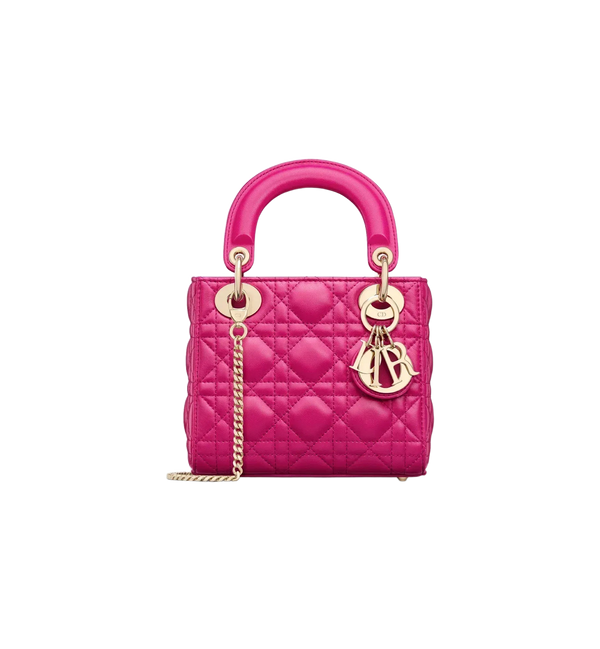 Mini Dioriviera Lady Dior Style Quilted Lambskin Handbag with Box