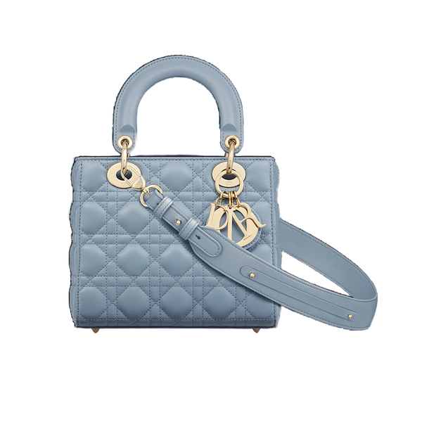 Elegant Small Lady Dior Style Handbag In Premium Lambskin Leather