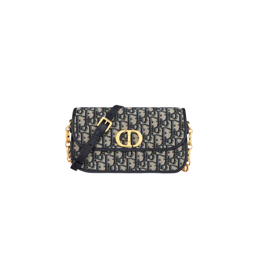 Small Blue Dior Oblique Jacquard 30 Montaigne Avenue Designer Handbag