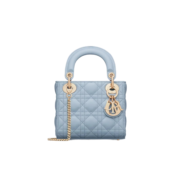 Mini Dioriviera Inspired Lady Dior Lambskin Handbag With Dust Bag