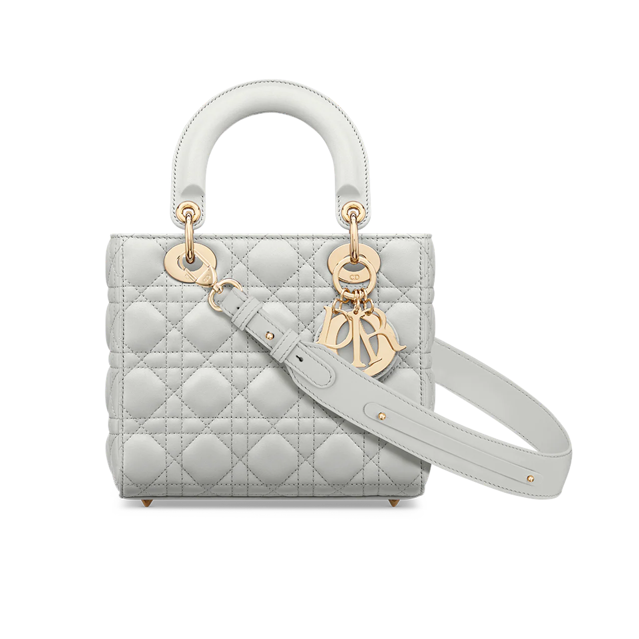Small Lady Dior Quilted Lambskin Leather Handbag Elegant Accessory