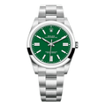 Rolex Oyster Perpetual 41mm Green Index Dial Stainless Steel Watch