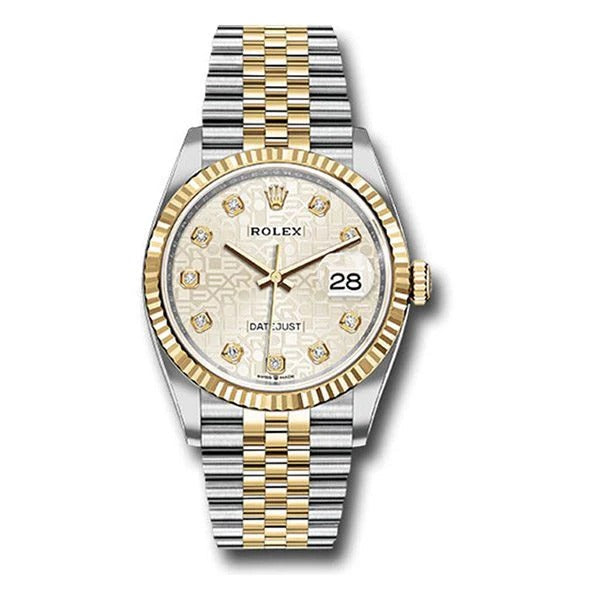 Rolex Datejust Silver Diamond Dial 36mm Luxury Wrist Watch