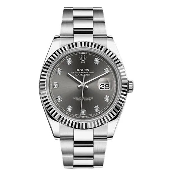 Rolex Datejust Dark Rhodium Diamond Dial Men's Luxury Watch