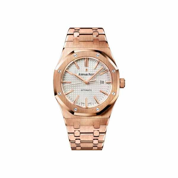Audemars Piguet Royal Oak 41mm 18kt Rose Gold Silver Watch