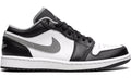 Air Jordan 1 Low Black White Grey Premium Leather Sneakers
