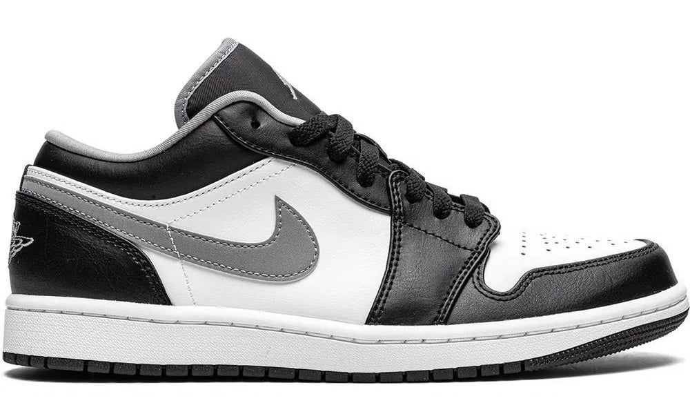 Air Jordan 1 Low Black White Grey Premium Leather Sneakers