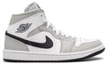 Nike Air Jordan 1 Mid Smoke Grey Leather Basketball Sneakers