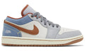 Air Jordan 1 Low Phantom Denim Leather and Textile Sneakers