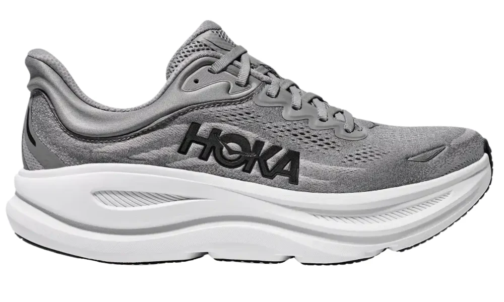 Hoka Bondi 9 Running Shoes in Galactic Grey Stellar Grey