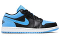 Air Jordan 1 Low University Blue Black Leather Sneakers