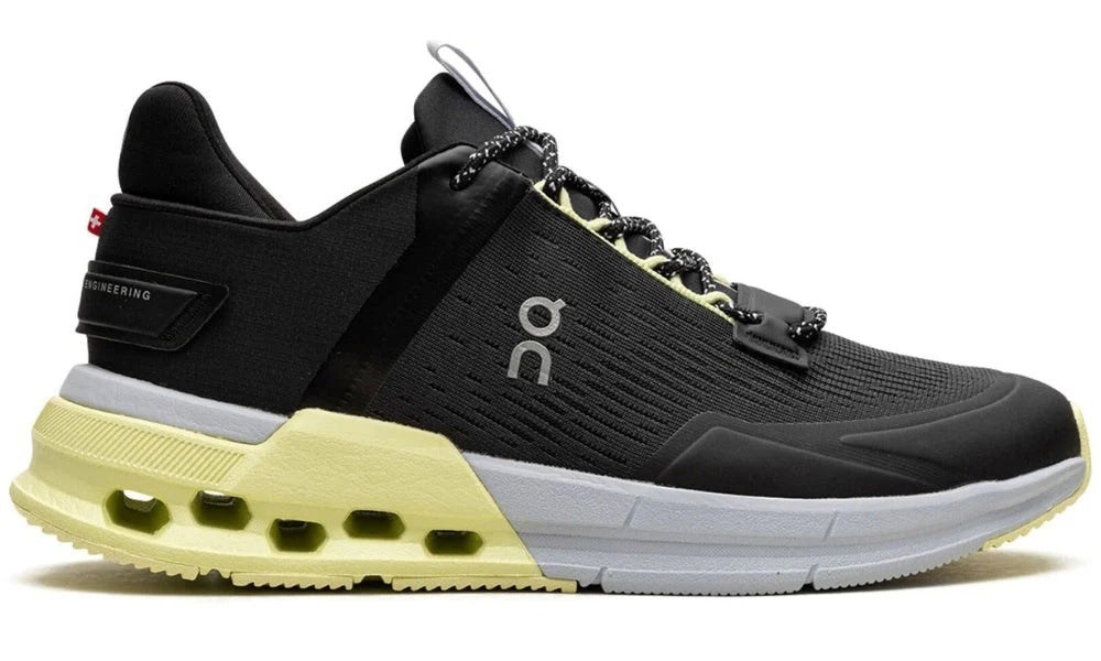 On Cloudnova Flux Black Hay Breathable Mesh Running Sneakers