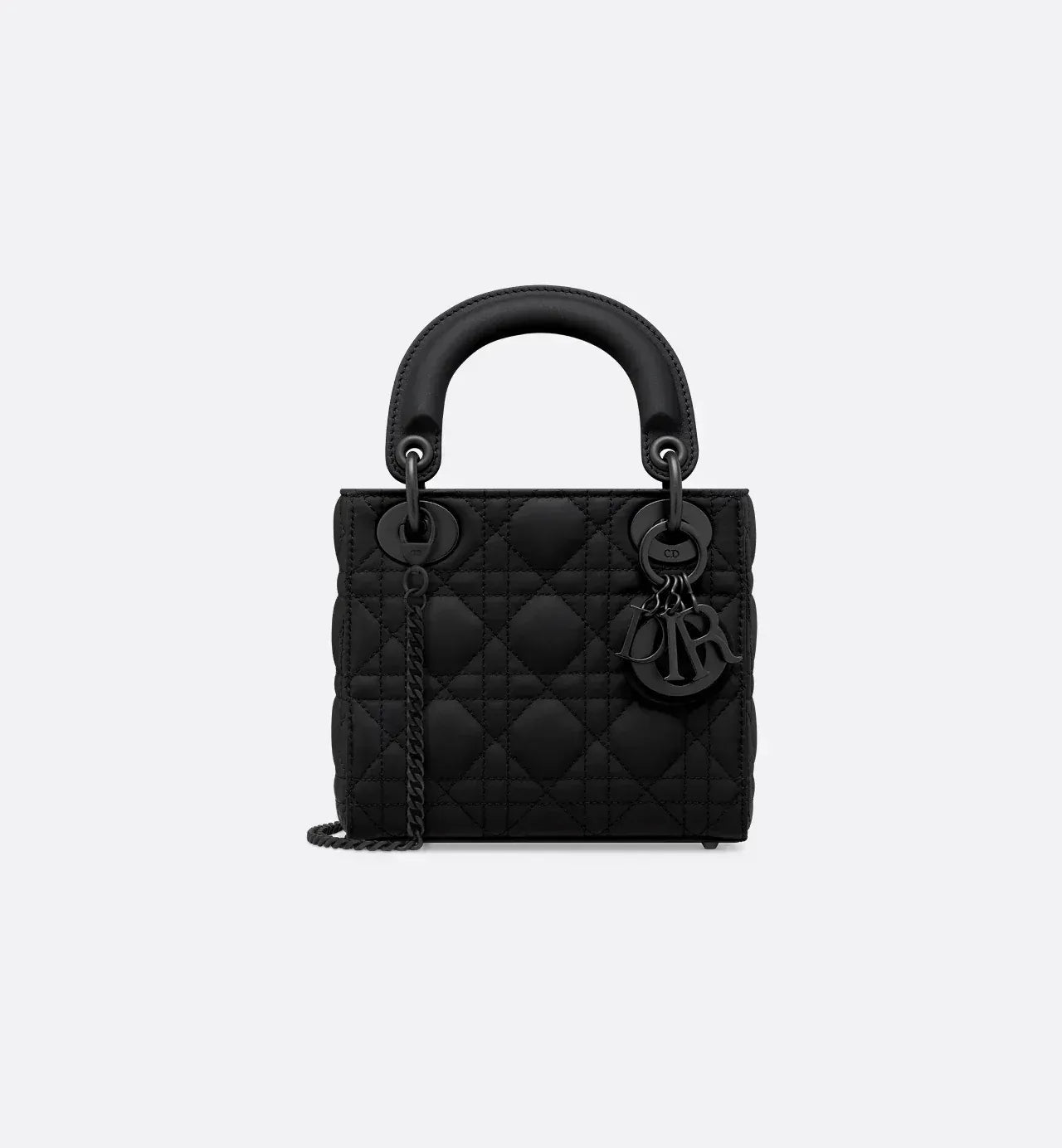 Elegant Mini Lady Dior Bag in Black Ultramatte Calfskin Leather