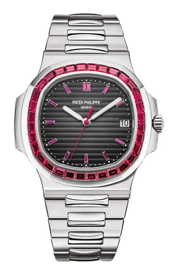 Patek Philippe Nautilus Platinum Ruby Bezel Limited Edition Men's Watch
