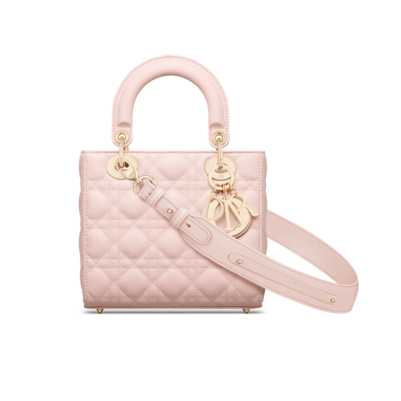 Small Lady Dior Style Lambskin Leather Top Handle Handbag