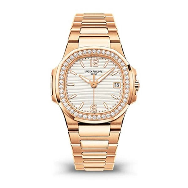 Patek Philippe Nautilus Silvery Opaline Dial Rose Gold Luxury Watch