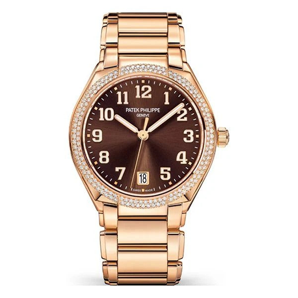 Patek Philippe Twenty~4 Gold Brown Sunburst Dial Luxury Watch