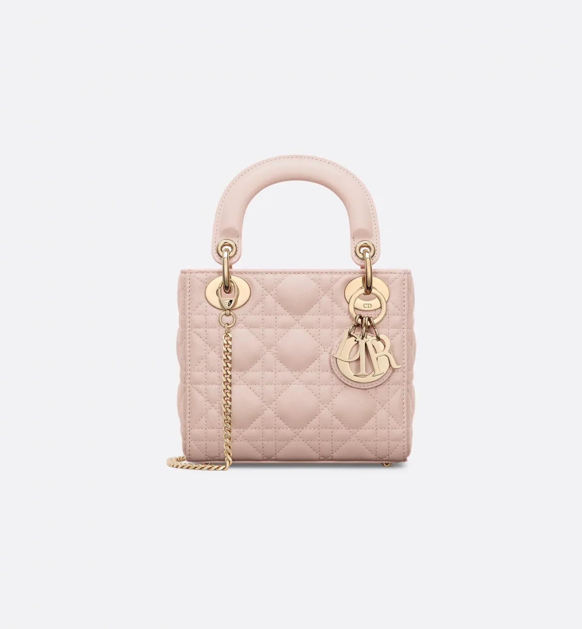 Mini Dioriviera Lady Dior Lambskin Handbag Elegant Designer Style Bag