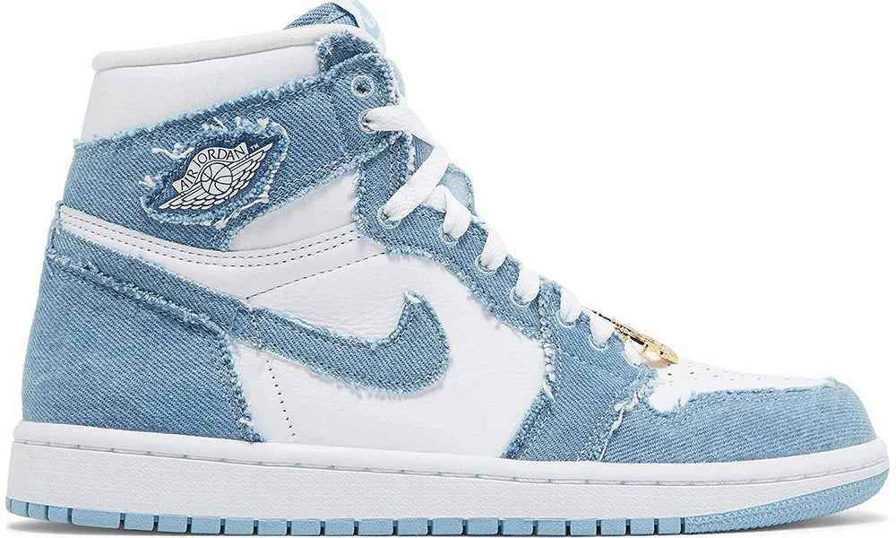 Air Jordan 1 High OG Denim Washed Indigo Leather Sneakers