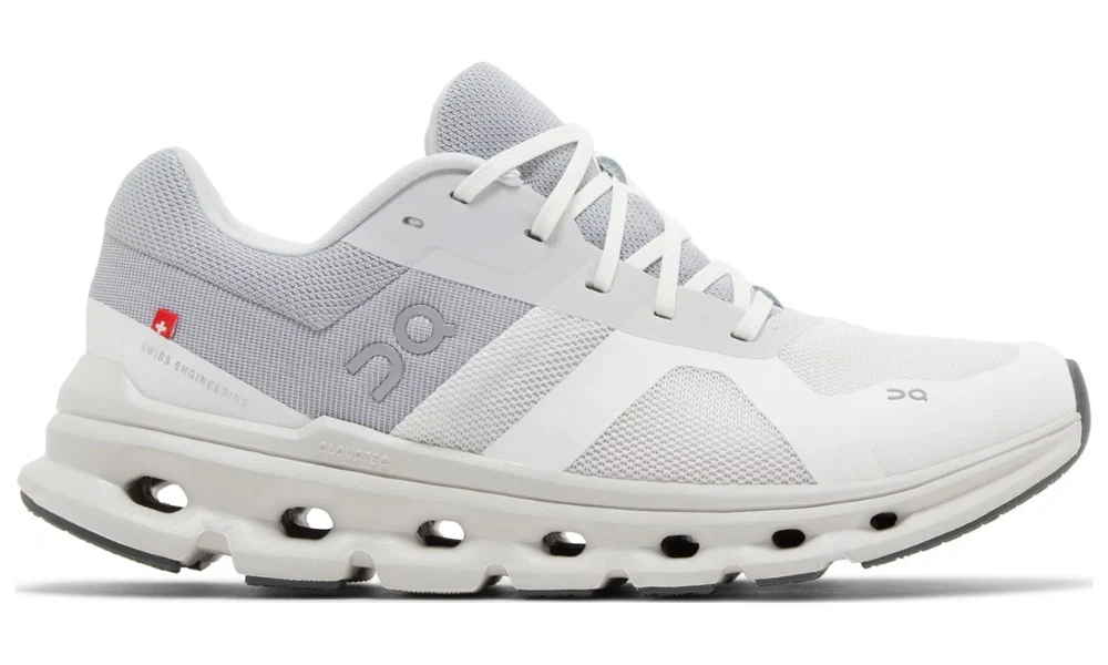 On Running Cloudrunner Wide White Frost Supportive Cushioned Sneakers
