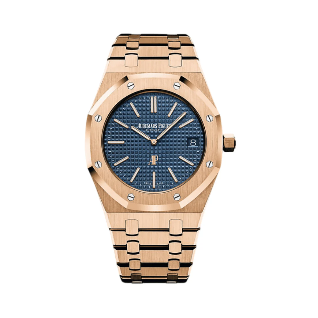 Audemars Piguet Royal Oak Rose Gold Blue Dial Men's Watch
