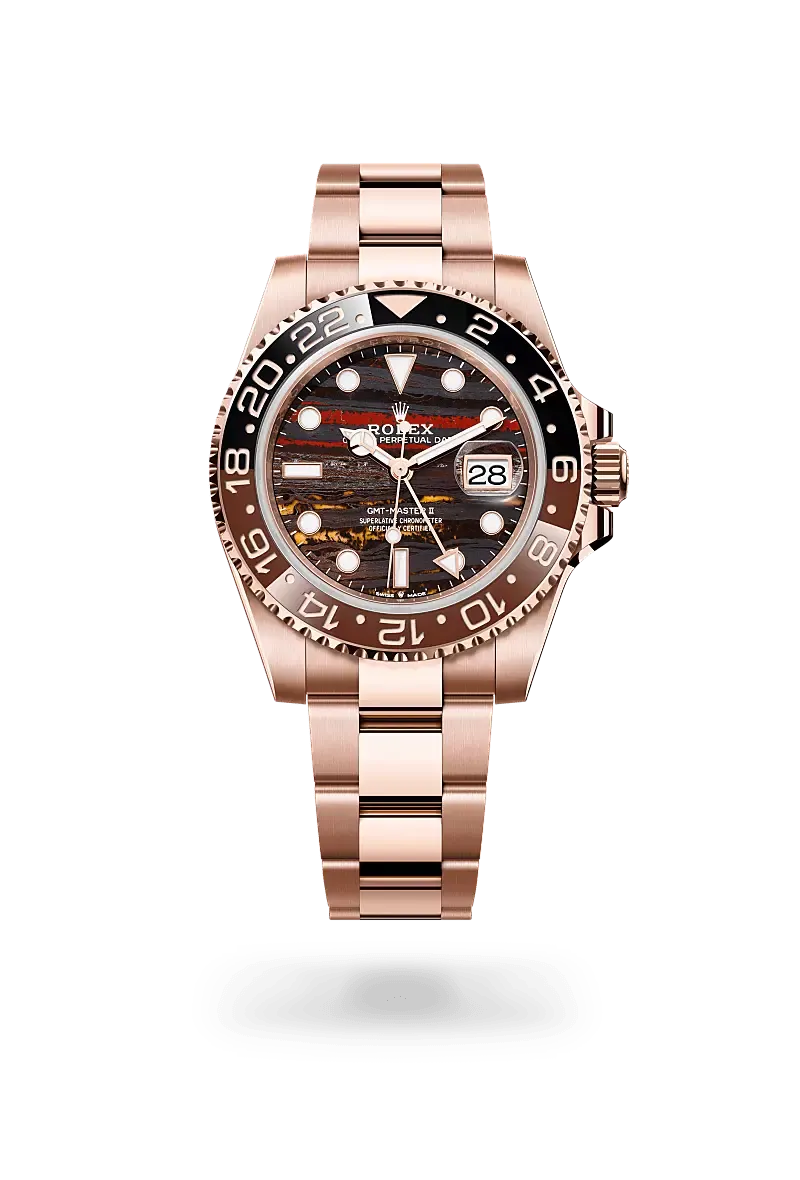Rolex GMT-Master II Everose Gold Watch With Tiger Eye Dial