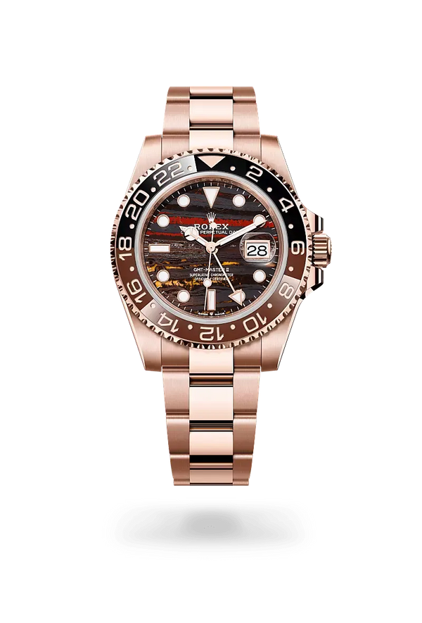 Rolex GMT-Master II Everose Gold Watch With Tiger Eye Dial