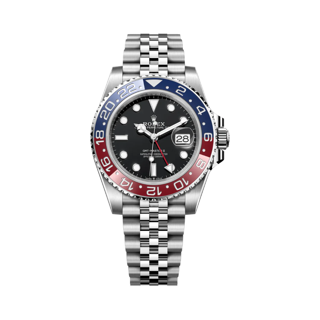Rolex GMT Master II Black Dial Luxury Stainless Steel Watch