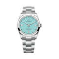 Rolex Oyster Perpetual 36mm Turquoise Blue Dial Unisex Luxury Watch