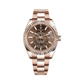 Rolex Sky-Dweller Everose Gold Case Chocolate Index Dial Men Watch