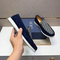 Premium Dior Navy Blue Men's Loafers For Sophisticated Daily Wear