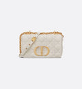 Small Dior Caro Bag in Ivory Supple Cannage Calfskin Leather