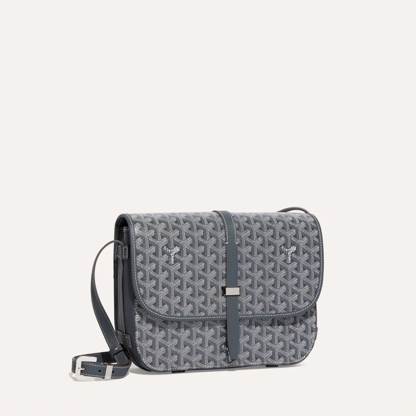 Goyard Belvedere MM Crossbody Messenger Bag in Grey Canvas