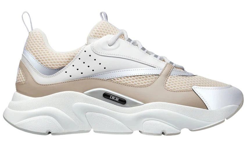 Dior B22 Cream Technical Mesh with Beige and White Smooth Calfskin