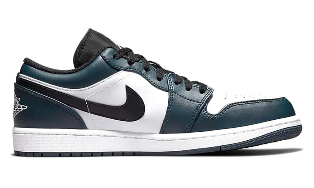 Air Jordan 1 Low Dark Teal Leather Basketball Sneakers