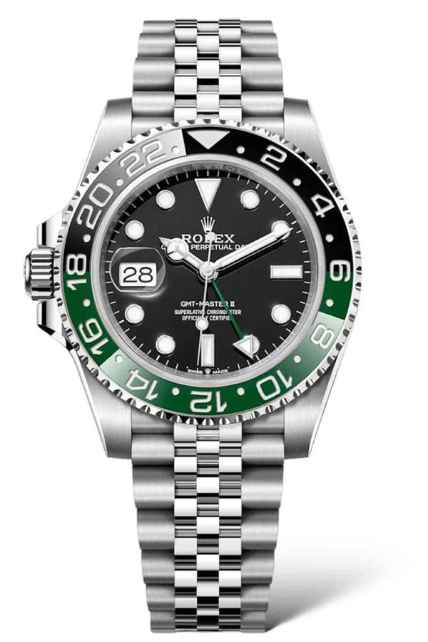 Rolex GMT-Master II Stainless Steel Green Black Cerachrom Bezel Watch